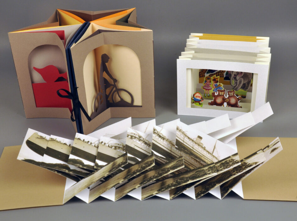 Three sculptural books