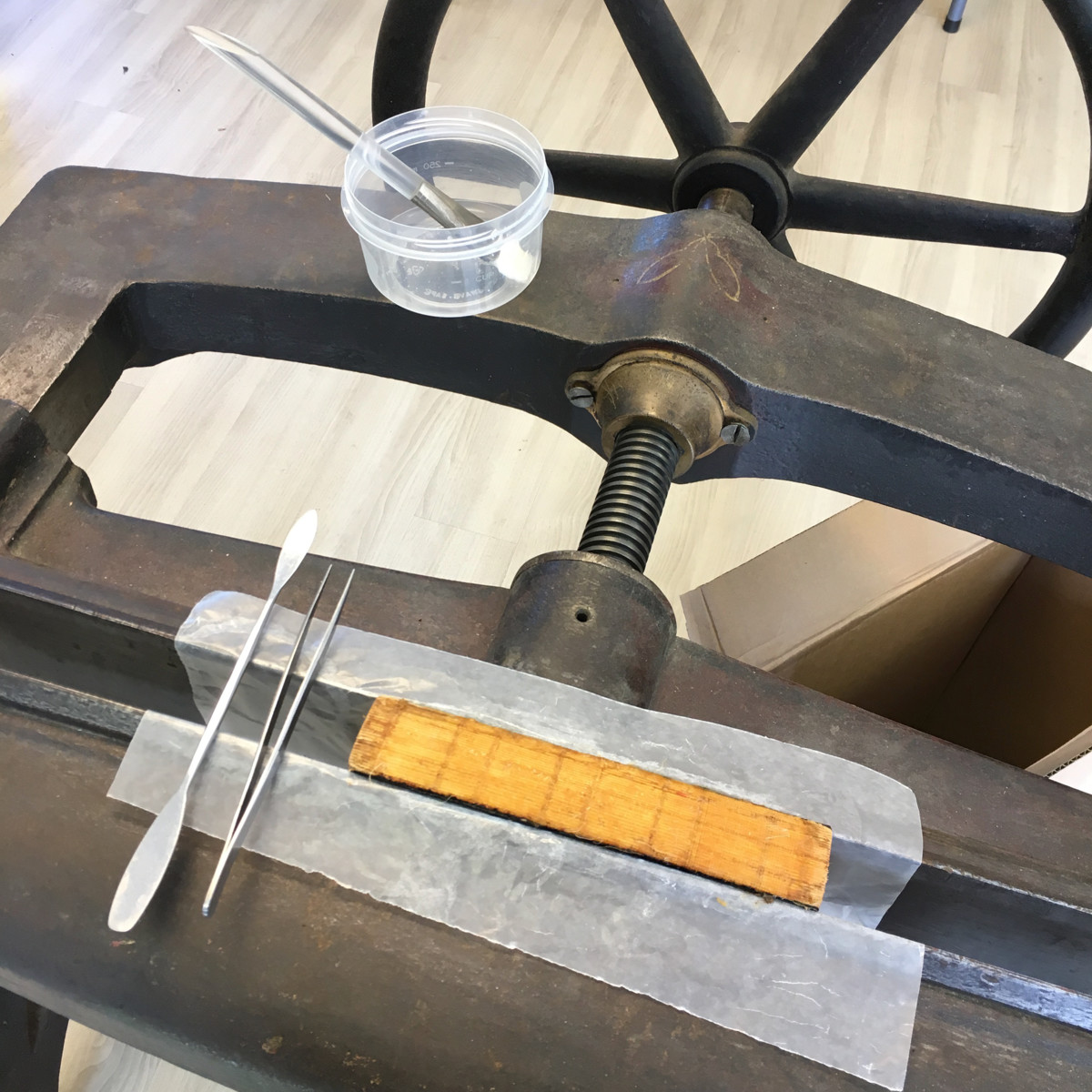 Book repair in progress